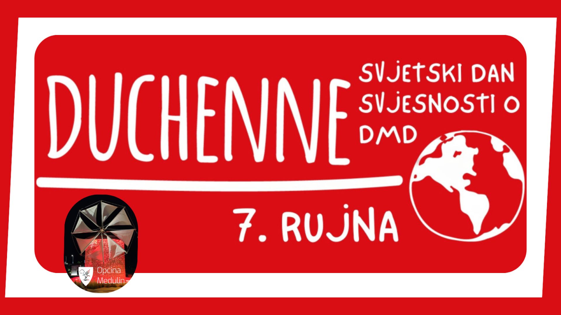 Malin na vitar svijetlit će crvenom bojom povodom Svjetskog dana svjesnosti o Duchenne mišićnoj distrofiji - 7.9.2025.